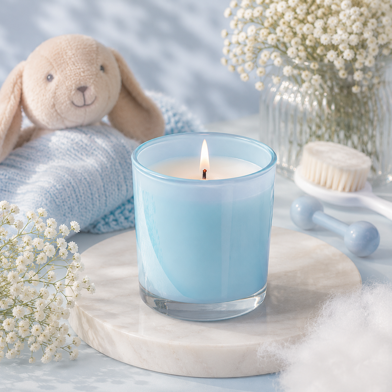 Baby Soft Candle In Blue Or Pink