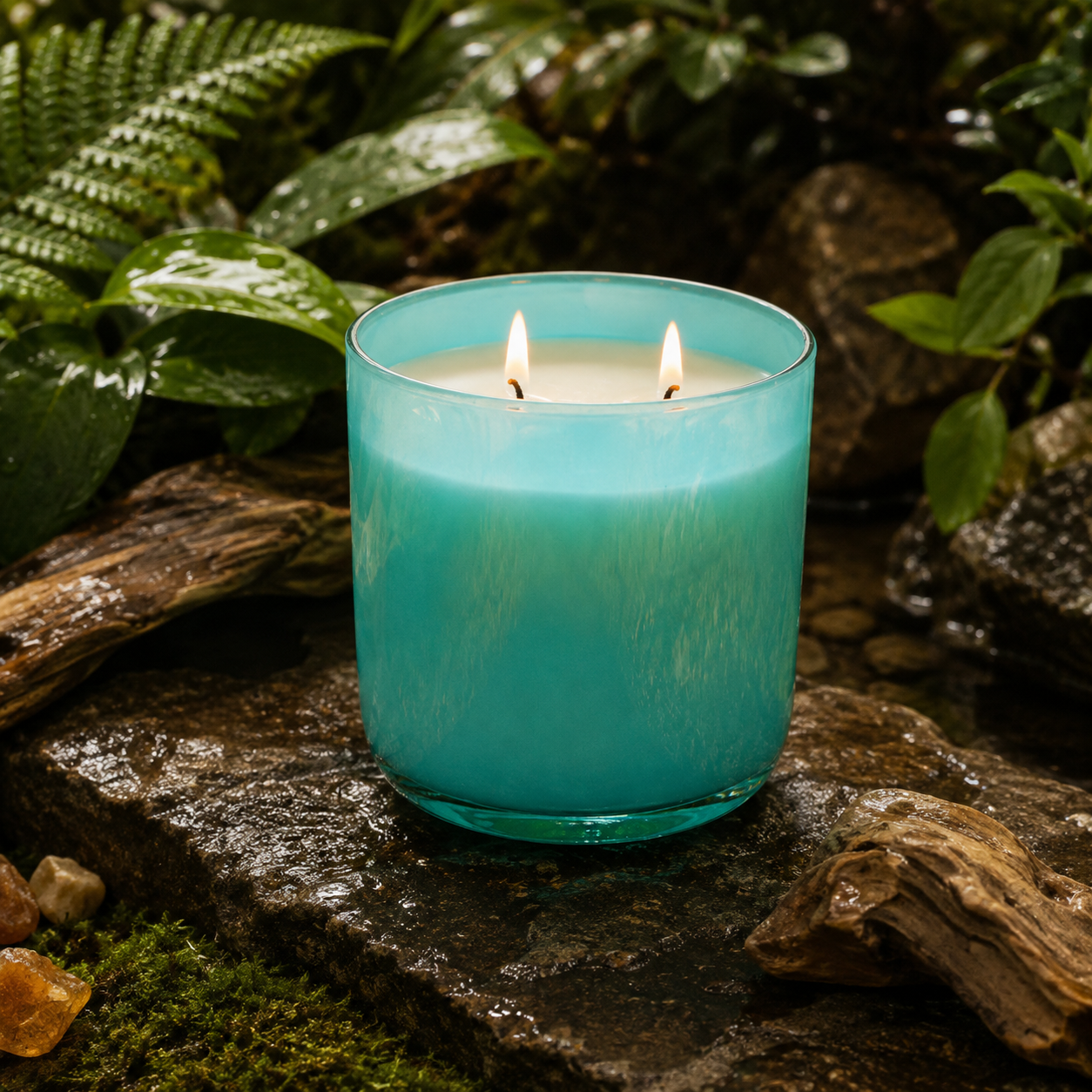 Rain Forest Candle Scents of Amber Sandalwood Greens