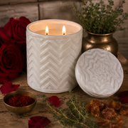 White Satin Candle Inspired White Suede