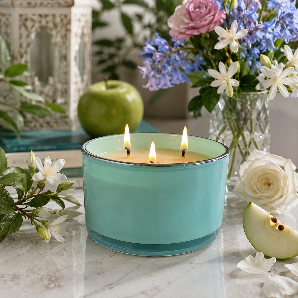 BLUE Luxury Candle Home Decor Scent Light Blue