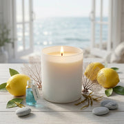 Hampton Beach Relaxing Candle Scents of Lemon Marine Air and Sea Greens