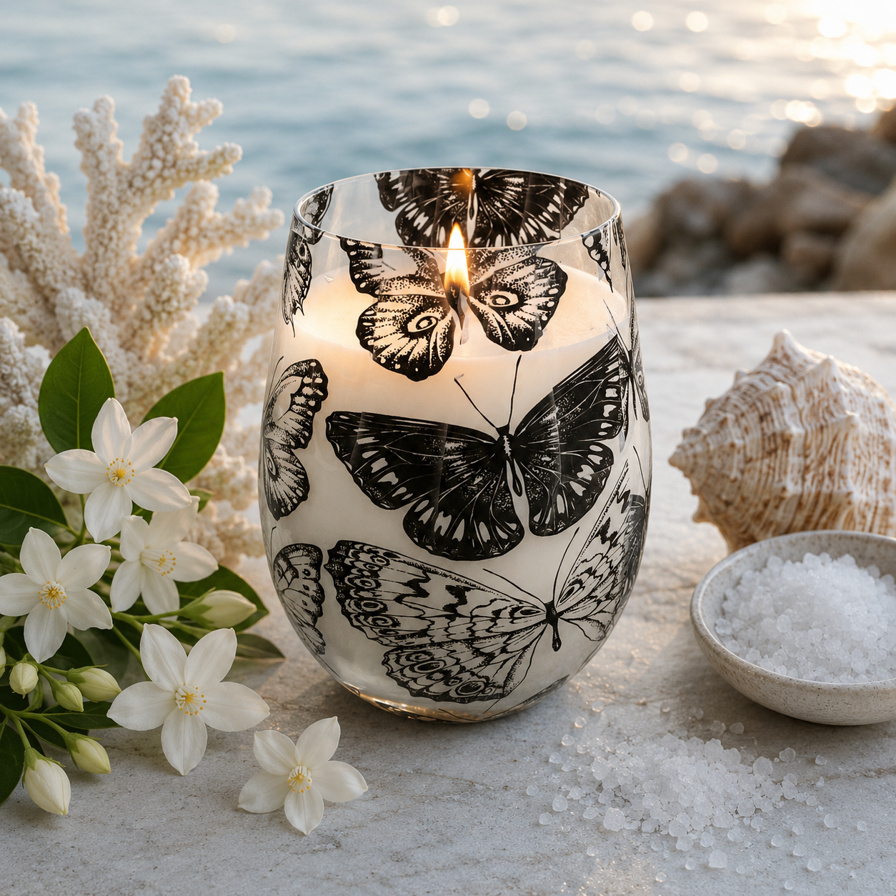 Seaside Butterflies Soy Wax Candle