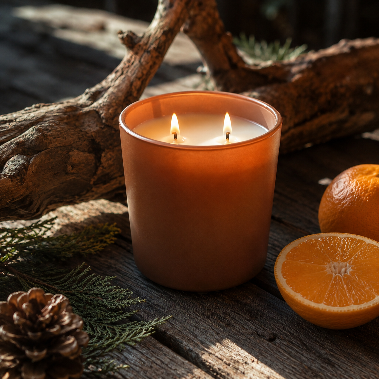 Redwood Forest Candle Scents of Citrus Cedarwood Amber