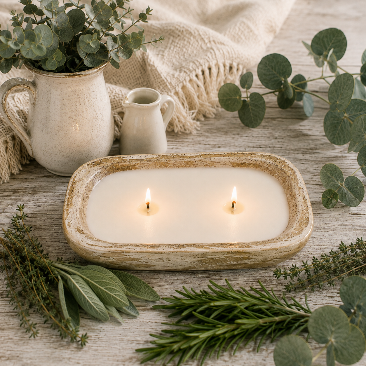 Eucalyptus Mini Dough Bowl Candle With Fresh Scent