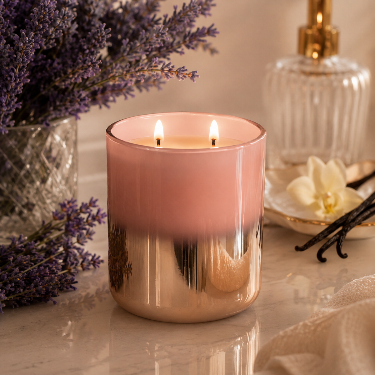 LAVENDER Vanilla Calm Home Accent Candle Stress Relief