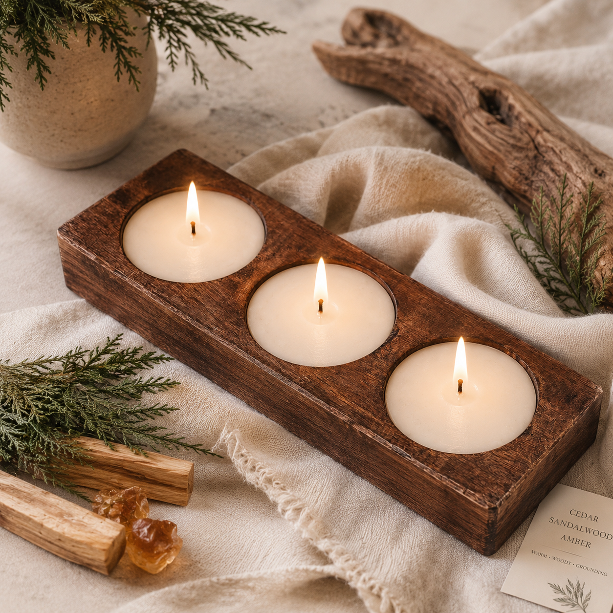 Rustic Farmhouse Candle Centerpiece Home Decor