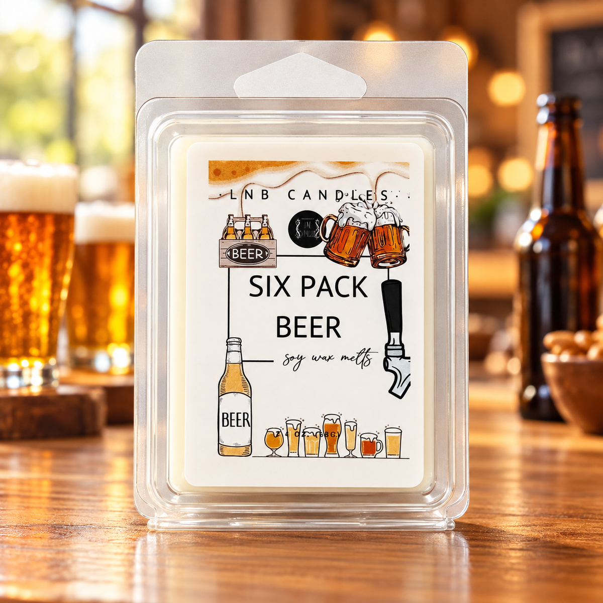 Six Pack Beer Scent Wax Melts 3 Pack