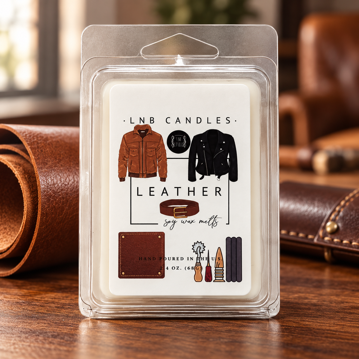 Leather Scent Wax Melt Tart 3 PACK