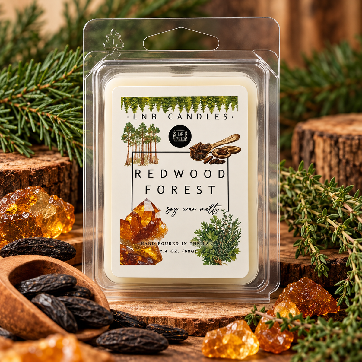 Amber, Thyme & Tonka Soy Wax Melts | 3-Pack