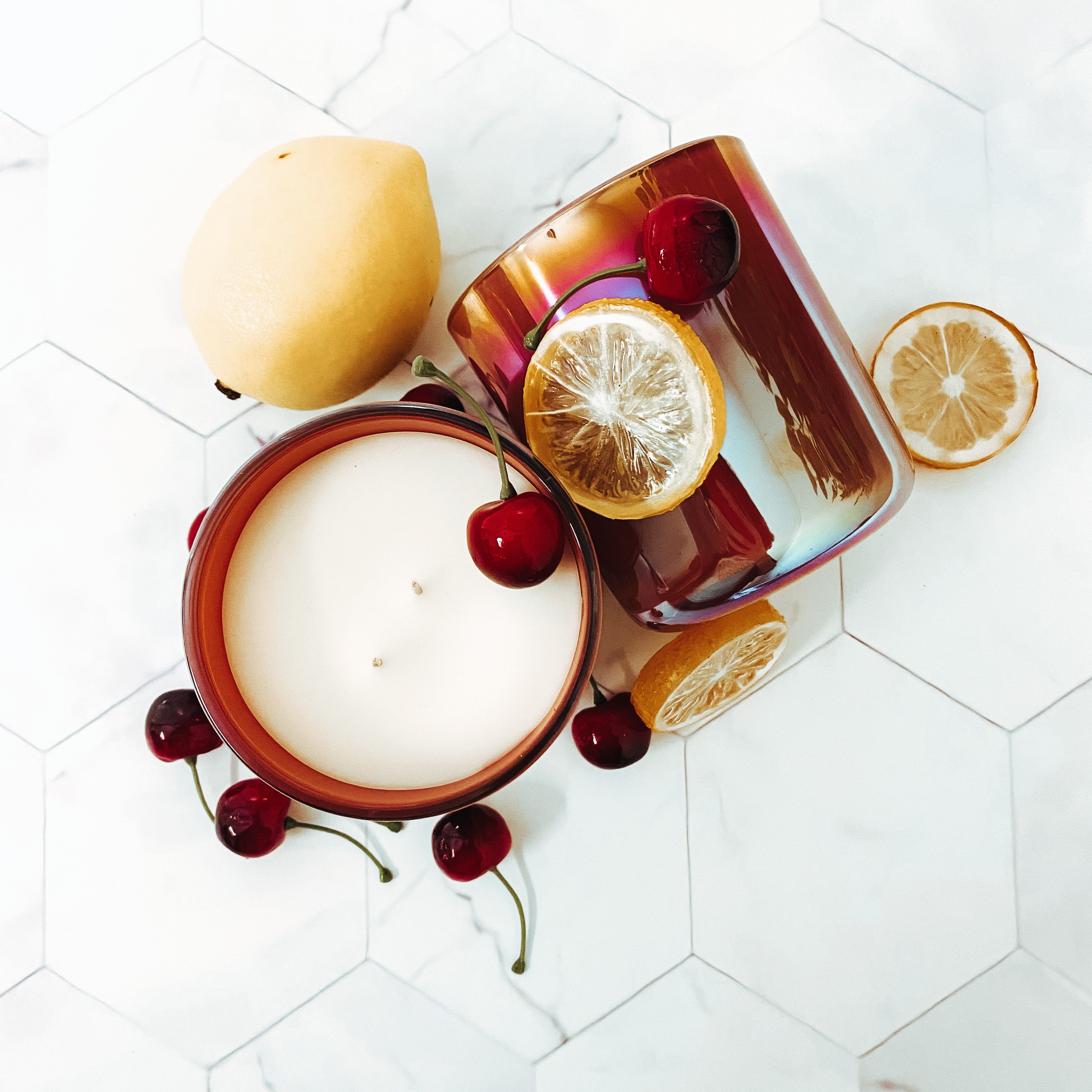 Refresher Lemonade Candle Scent of Lemons Cherry Strawberries